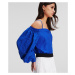 Blúzka Karl Lagerfeld Off Shoulder Embroidery Top Dazzling Blue