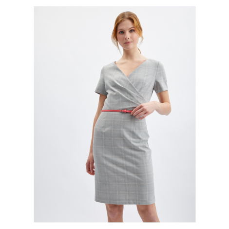 Orsay Grey Ladies Checkered Sheath Dress - Women
