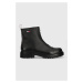 Kožené členkové topánky Tommy Jeans Tommy Jeans Zip Boot dámske, čierna farba, na plochom podpät