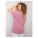 Cotton T-shirt in dirty pink color in larger size