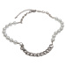 Chain necklace with various pearls - silver colors