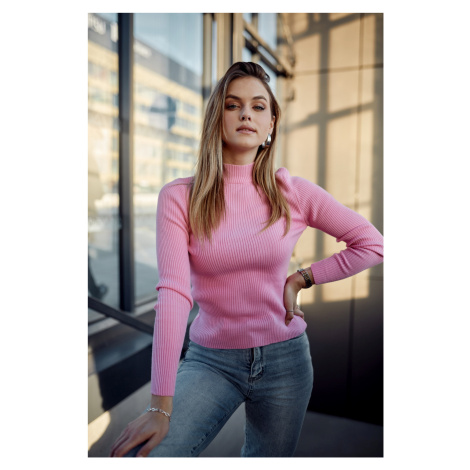 Women's fitted pink turtleneck FASARDI