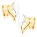 Zlaté náušnice 375 - dvojfarebný obrys nepravidelného srdiečka, ródiované