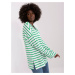 White and green oversize blouse with slits