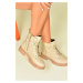 Fox Shoes Nude Stone Detail Women's Daily Boots