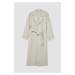 DEFACTO Oversize Wide Pattern Seasonal Long Trench Coat Double Breasted Closure Pockets Epaulett