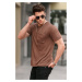Madmext Brown Basic T-Shirt with Pocket 5880
