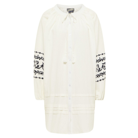 DreiMaster Vintage Šaty  čierna / biela ako vlna