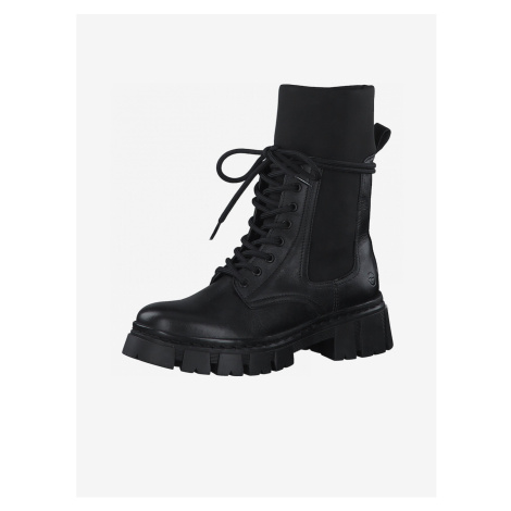 Black Leather Ankle Boots on PlatformTamaris - Women
