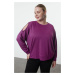 Trendyol Curve Purple Crew Neck Knitted Sweatshirt