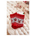 Women's Christmas Socks Shiny Reindeer Red and Grey