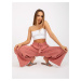 Dark pink fabric trousers with wide leg SUBLEVEL