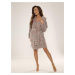 Bathrobe De Lafense 673 Stars S-XL Women's Grey 09