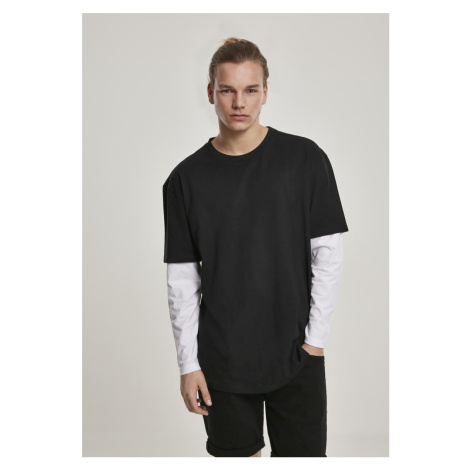 Oversized Shaped Double Layer LS Tee Black/White