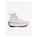 White Women's Leather Ankle Sneakers on the Converse Run Star Platform - Ladies