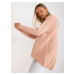 Dusty pink oversize sweater with longer back OCH BELLA