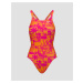 Dámske Oranžové Jednodielne Plavky Nike Swim Nike Hydrastrong Multi Print Fastback