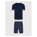 Pánske pyžamo krátke - 111573 2R509 96035 - tm.modrá - Emporio Armani tm.Modrá