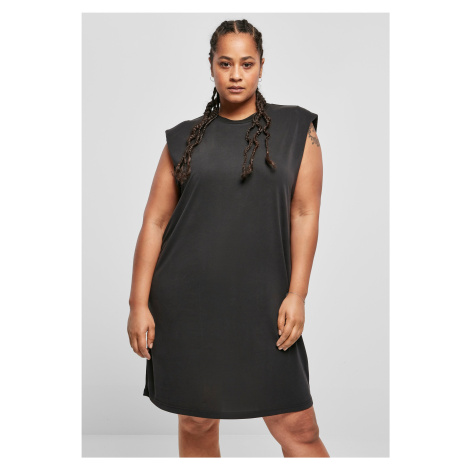 Women's dress with padded shoulders black Urban Classics