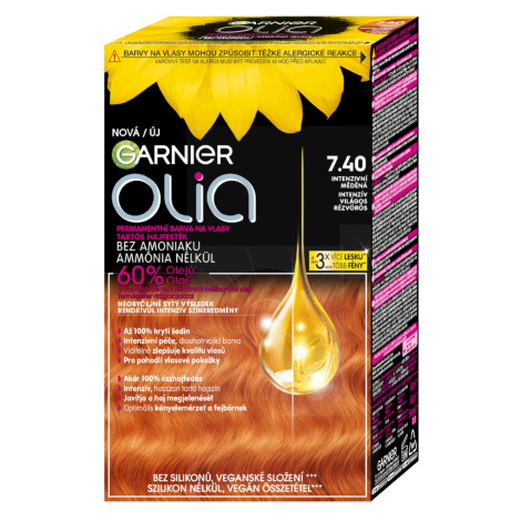 Permanentná olejová farba Garnier Olia 7.40 intenzívna medená + darček zadarmo