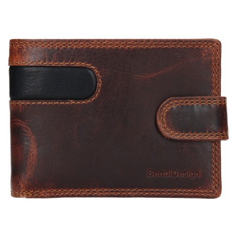 Pánska kožená peňaženka SendiDesign Martin - hnedo-čierna Sendi Design