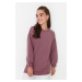 Trendyol Damson Crew Neck Basic Pletená Mikina