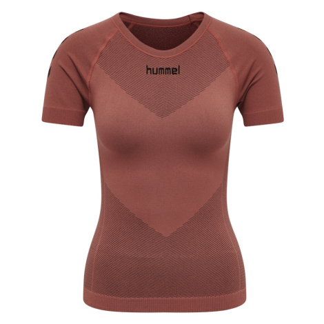 Hummel Funkčné tričko 'First Seamless'  vínovo červená / čierna