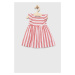 Šaty pre bábätká s prímesou ľanu Birba&Trybeyond červená farba, mini, áčkový strih
