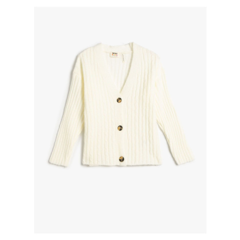 Koton Girl's Ecru Cardigan