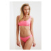 Trendyol Fuchsia Textured Hipster Bikini bottom