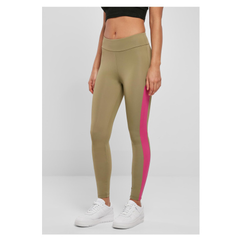 Women's Color Block Khaki/Light Purple Leggings Urban Classics