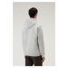 Mikina Woolrich Organic Cotton Script Hoodie Light Grey Melange