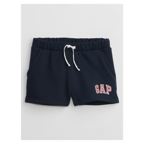 Tmavomodré dievčenské šortky s logom GAP
