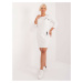 Ecru Plus Size Cotton Sweatshirt Dress