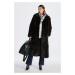 KABÁT GANT LONG SHEARLING COAT hnedá