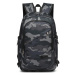 KONO unisex batoh s USB portom - camo - 20L