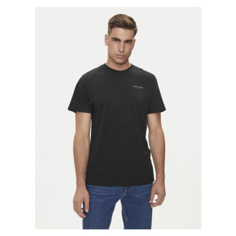 Tommy Jeans Tričko Linear Chest DM0DM18555 Čierna Slim Fit Tommy Hilfiger