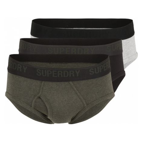 Superdry Nohavičky  sivá / zelená / čierna