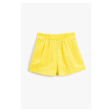 Koton Embroidered Shorts with Elastic Waist.