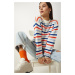 Happiness İstanbul Women's Ecru Striped Knitwear Sweater