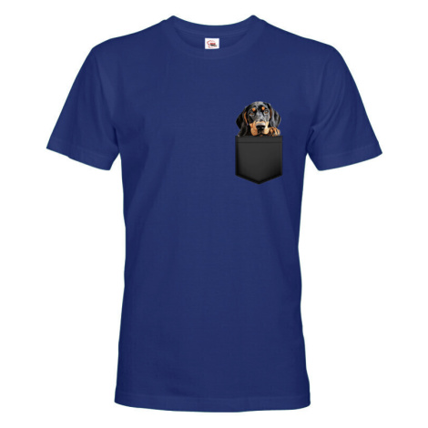 Pánské tričko Black and Tan Coonhound v kapsičce - kvalitní tisk a rychlé dodání