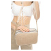 Madamra Women's Cream Strawberry Multi-Compartmental Quilted Crossbody Bag