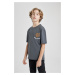 DEFACTO Boys Oversize Fit Crew Neck Printed Short Sleeve T-Shirt