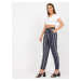 Dark blue summer trousers made of striped fabric SUBLEVEL
