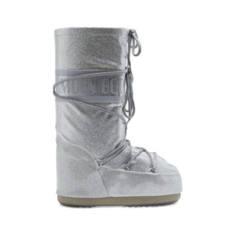 Dámske vysoké zimné topánky MOON BOOT MB ICON GLITTER-H001 SILVER