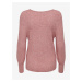 Ružový rebrovaný basic sveter ONLY Latia