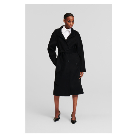 Kabát Karl Lagerfeld Double Face Soft Coat Black