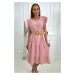 Dress with ruffles powder pink