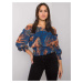 Dark blue lady's blouse with Nanterre patterns