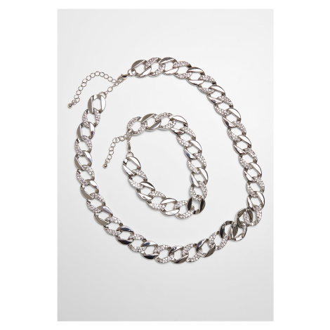 Basic set of necklace and bracelet - silver color Urban Classics